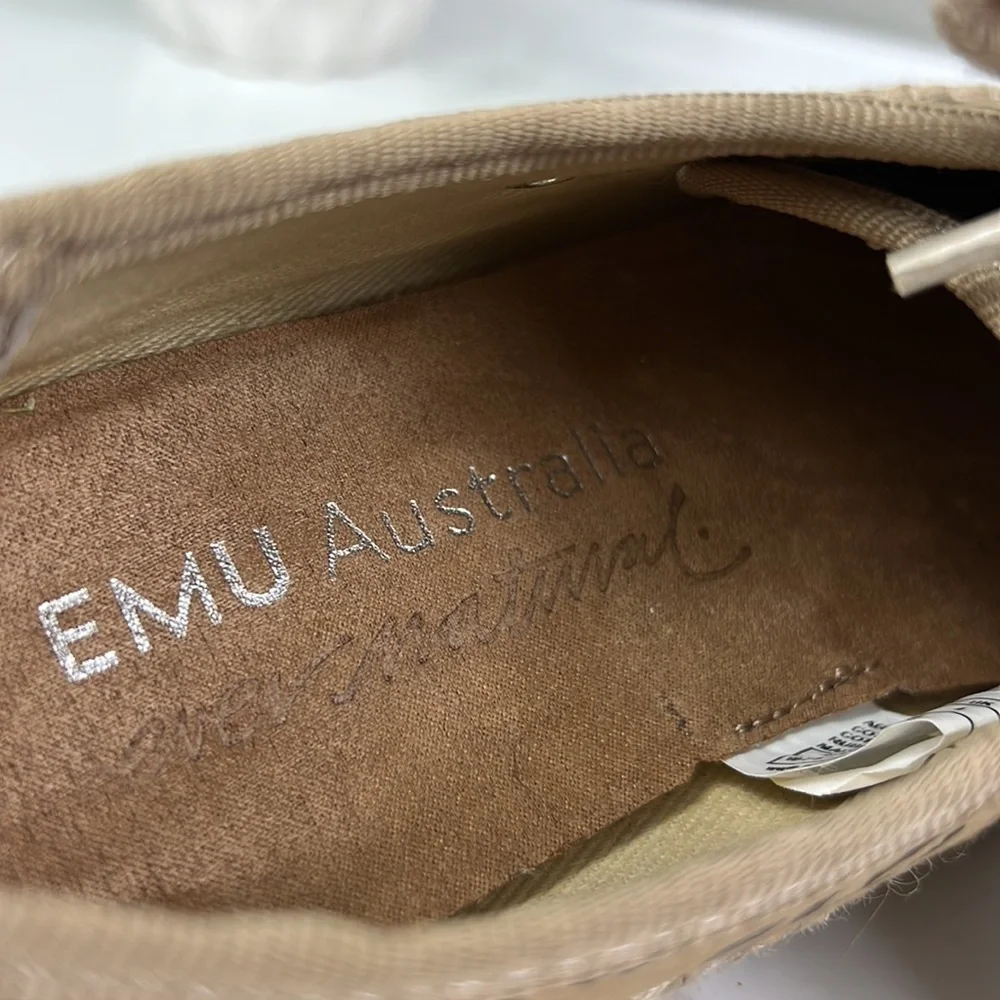 NWOB Emu Australia Agonis Espadrille Sneakers Leopard Beige Canvas Shoes 6